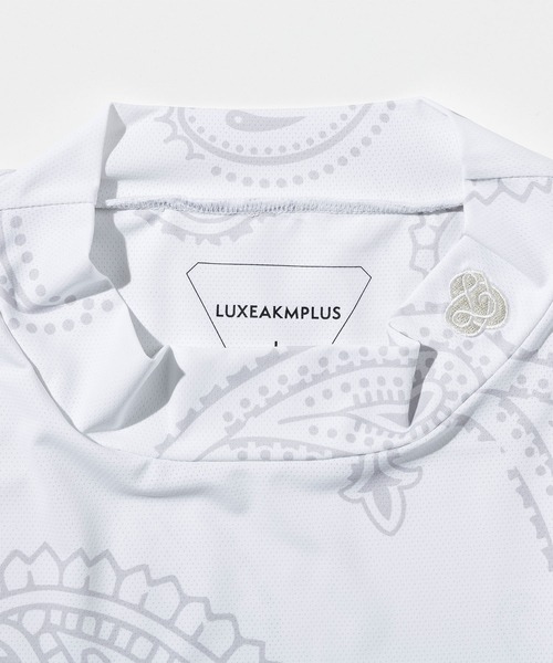 LUXEAKMPLUS(リュクスエイケイエムプラス)の「LUXEAKMPLUS(リュクスエイケイエムプラス)ゴルフ ペイズリーモックネック半袖Tシャツ(Tシャツ/カットソー・メンズ・ブラック/ホワイト・S/M/L/XL/XXL)」の6枚目の写真