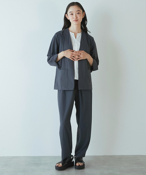 LOGEMENT DE CLAIRE（ロジュモンドクレール）の「【Allease/オールイーズ】テーパードイージーパンツ（その他パンツ・レディース・ブラック/チャコールグレー・FREE）」の3枚目の写真