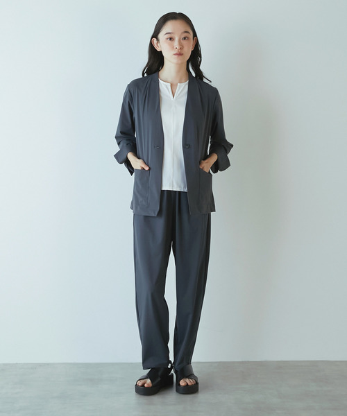 LOGEMENT DE CLAIRE（ロジュモンドクレール）の「【Allease/オールイーズ】テーパードイージーパンツ（その他パンツ・レディース・ブラック/チャコールグレー・FREE）」の5枚目の写真