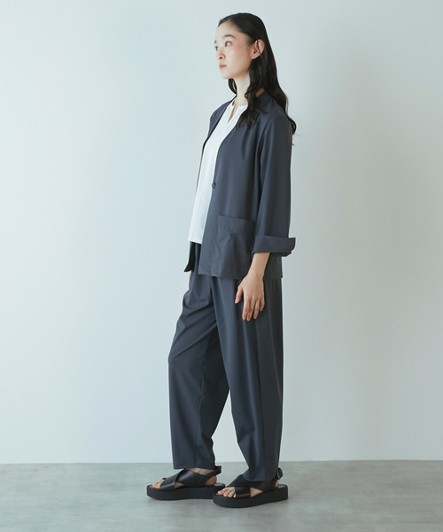 LOGEMENT DE CLAIRE（ロジュモンドクレール）の「【Allease/オールイーズ】テーパードイージーパンツ（その他パンツ・レディース・ブラック/チャコールグレー・FREE）」の6枚目の写真