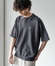 U.S. POLO ASSN. ユーエスポロアッスン オーバーサイズサマーニット半袖ポロシャツ