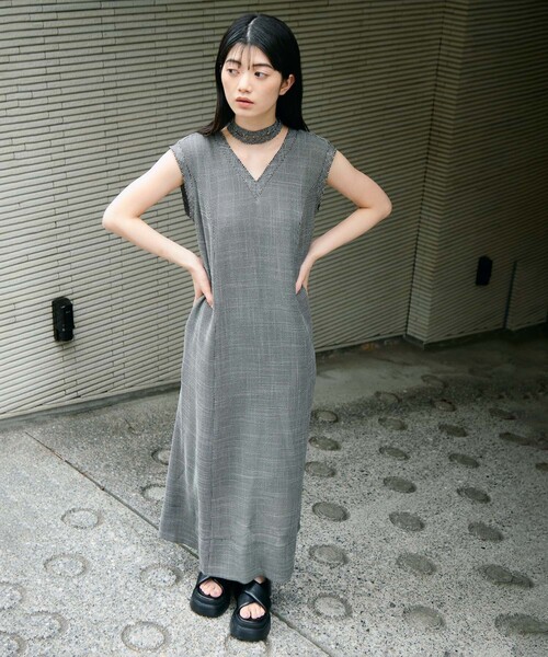 STUDIOUS(ステュディオス)の「【STUDIOUS/ステュディオス】【ベルト⇔チョーカー2WAYワンピ】Washable Mesh Dress/ウォッシャブルメッシュドレス/快適/小顔効果リボン/バケーション(ワンピース・レディース・マルチ/アイボリー・2/1)」の7枚目の写真