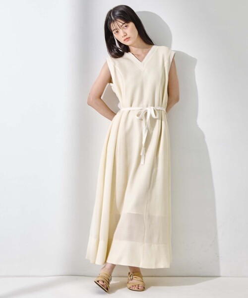 STUDIOUS(ステュディオス)の「【STUDIOUS/ステュディオス】【ベルト⇔チョーカー2WAYワンピ】Washable Mesh Dress/ウォッシャブルメッシュドレス/快適/小顔効果リボン/バケーション(ワンピース・レディース・マルチ/アイボリー・2/1)」の19枚目の写真