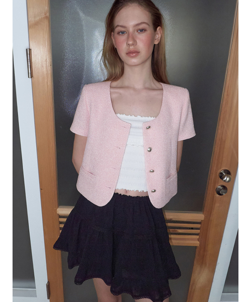 ETMON(エトモン)の「Lace Tiered Mini Skirt, Black(スカート・レディース・その他・F)」の2枚目の写真