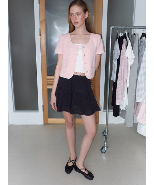 ETMON(エトモン)の「Lace Tiered Mini Skirt, Black(スカート・レディース・その他・F)」の3枚目の写真