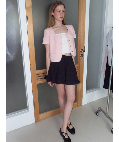 ETMON(エトモン)の「Lace Tiered Mini Skirt, Black(スカート・レディース・その他・F)」の4枚目の写真