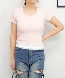 FUN(me Jane)（ファン）の「ヘンリーレースプルオーバー（Tシャツ/カットソー）」