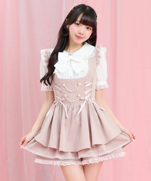 Secret Honey(シークレットハニー)の「ハートパールチェーン付ロンパース(その他パンツ・レディース・ピンク/ブラック・MEDIUM)」の2枚目の写真