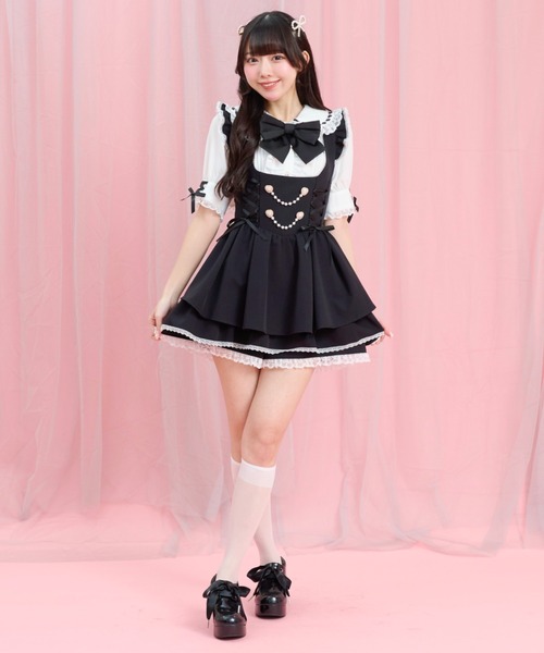 Secret Honey(シークレットハニー)の「ハートパールチェーン付ロンパース(その他パンツ・レディース・ピンク/ブラック・MEDIUM)」の6枚目の写真