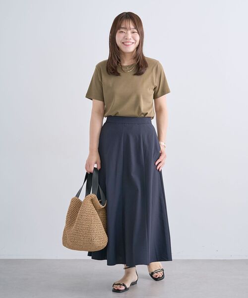 Green Parks(グリーンパークス)の「表面感タックフレアスカート(スカート・レディース・ダークネイビー/ストライプ/ホワイト系その他2・FREE)」の15枚目の写真