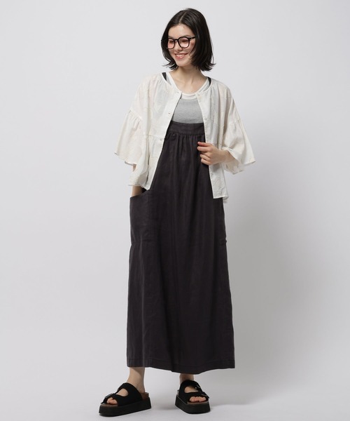 niko and...(ニコアンド)の「FINEリネンポケットワンピース(ワンピース・レディース・ブラウン/ダークブルー/ブラック・MEDIUM/LARGE)」の4枚目の写真