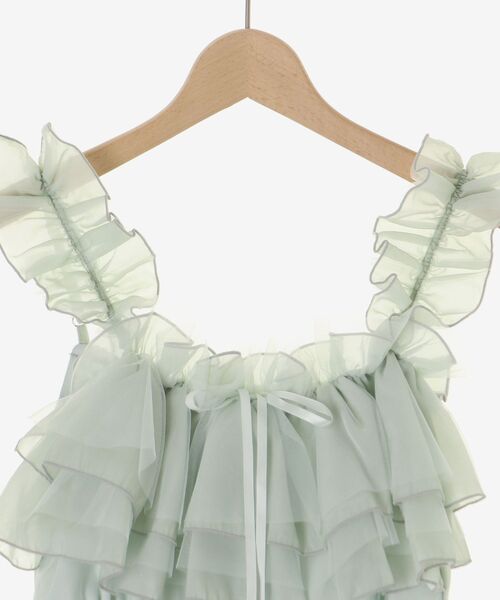 MAJESTIC LEGON（マジェスティックレゴン）の「シアーショルダーフリルビスチェ（その他トップス・レディース・ブラック/ピンク/ミント/ホワイト系その他2・MEDIUM）」の5枚目の写真