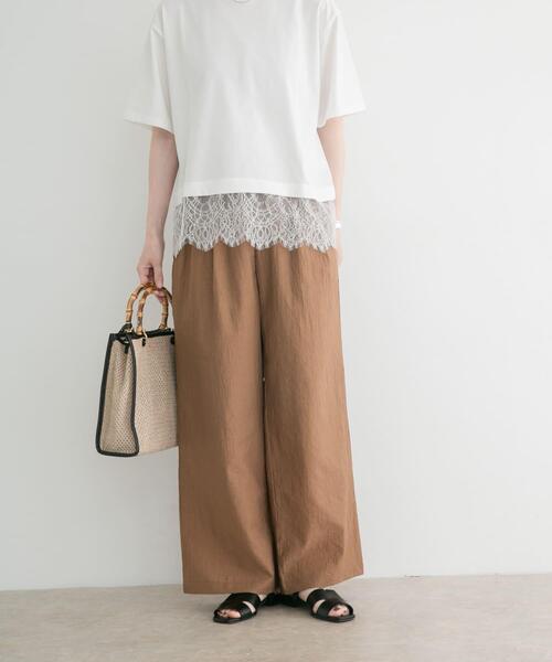 ITEMS URBANRESEARCH(アイテムズ アーバンリサーチ)の「『洗濯可』ヨウリュウワイドパンツ(その他パンツ・レディース・ミント/ブラウン/ブラック・FREE)」の3枚目の写真