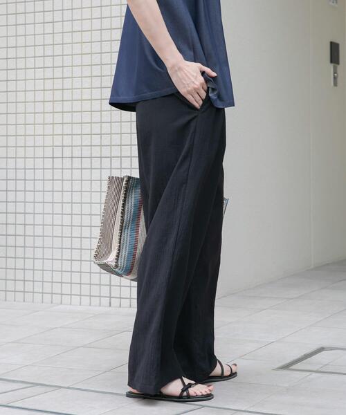 ITEMS URBANRESEARCH(アイテムズ アーバンリサーチ)の「『洗濯可』ヨウリュウワイドパンツ(その他パンツ・レディース・ミント/ブラウン/ブラック・FREE)」の5枚目の写真