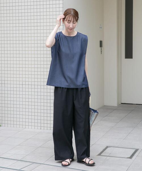 ITEMS URBANRESEARCH(アイテムズ アーバンリサーチ)の「『洗濯可』ヨウリュウワイドパンツ(その他パンツ・レディース・ミント/ブラウン/ブラック・FREE)」の8枚目の写真