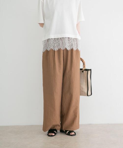 ITEMS URBANRESEARCH(アイテムズ アーバンリサーチ)の「『洗濯可』ヨウリュウワイドパンツ(その他パンツ・レディース・ミント/ブラウン/ブラック・FREE)」の12枚目の写真