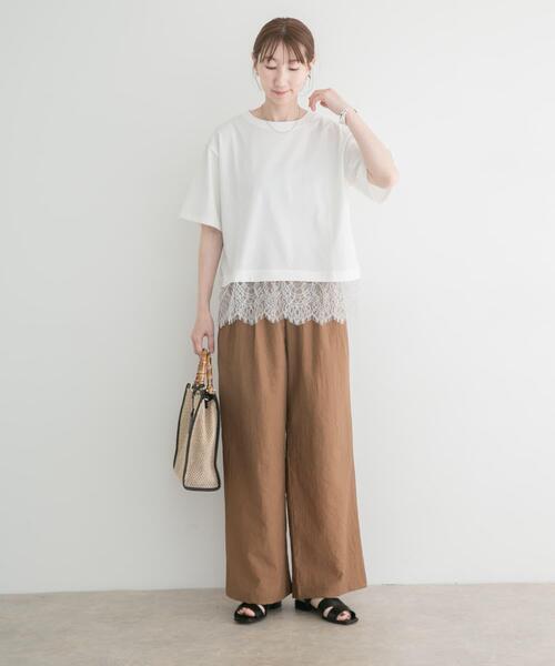 ITEMS URBANRESEARCH(アイテムズ アーバンリサーチ)の「『洗濯可』ヨウリュウワイドパンツ(その他パンツ・レディース・ミント/ブラウン/ブラック・FREE)」の13枚目の写真