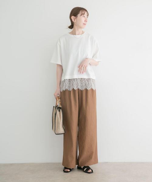 ITEMS URBANRESEARCH(アイテムズ アーバンリサーチ)の「『洗濯可』ヨウリュウワイドパンツ(その他パンツ・レディース・ミント/ブラウン/ブラック・FREE)」の14枚目の写真