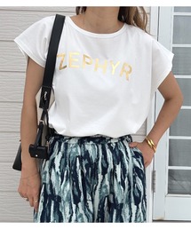Q | シルケットメタリックロゴT(Tシャツ/カットソー)