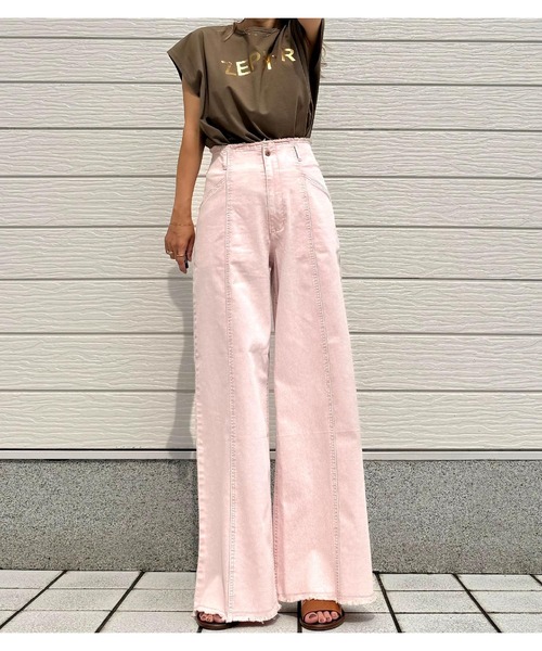 Q(キュー)の「シルケットメタリックロゴT(Tシャツ/カットソー・レディース・グリーン/ブラウン/ホワイト・MEDIUM)」の18枚目の写真