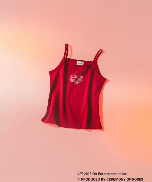 Ray BEAMS(レイビームス)の「【9/10値下げ】JENNIE / Logo Camisole(Tシャツ/カットソー・レディース・ホワイト/レッド・ONE SIZE)」の2枚目の写真