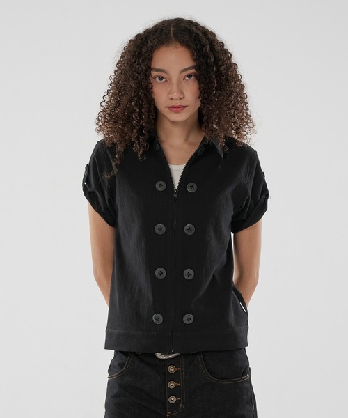 WISH FOR EVER(ウィッシュフォーエバー)の「BUTTON DESIGN LINEN LIKE SHIRT JACKET/ボタンデザインリネンライクシャツジャケット(シャツ/ブラウス・メンズ・ブラウン/オリーブ/ブラック・SMALL/MEDIUM/LARGE)」の1枚目の写真