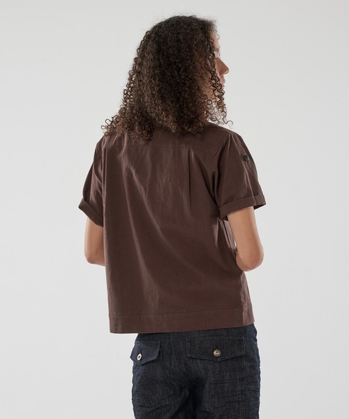 WISH FOR EVER(ウィッシュフォーエバー)の「BUTTON DESIGN LINEN LIKE SHIRT JACKET/ボタンデザインリネンライクシャツジャケット(シャツ/ブラウス・メンズ・ブラウン/オリーブ/ブラック・SMALL/MEDIUM/LARGE)」の4枚目の写真