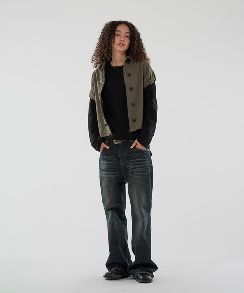 WISH FOR EVER(ウィッシュフォーエバー)の「BUTTON DESIGN LINEN LIKE SHIRT JACKET/ボタンデザインリネンライクシャツジャケット(シャツ/ブラウス・メンズ・ブラウン/オリーブ/ブラック・SMALL/MEDIUM/LARGE)」の19枚目の写真