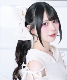 LAFARY | コットンレースリボンバンスクリップ(バレッタ/ヘアクリップ)