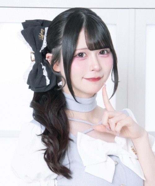 LAFARY(ラファリー)の「コットンレースリボンバンスクリップ(バレッタ/ヘアクリップ・レディース・ピンクベージュ/アイボリー/ブラック・FREE)」の3枚目の写真