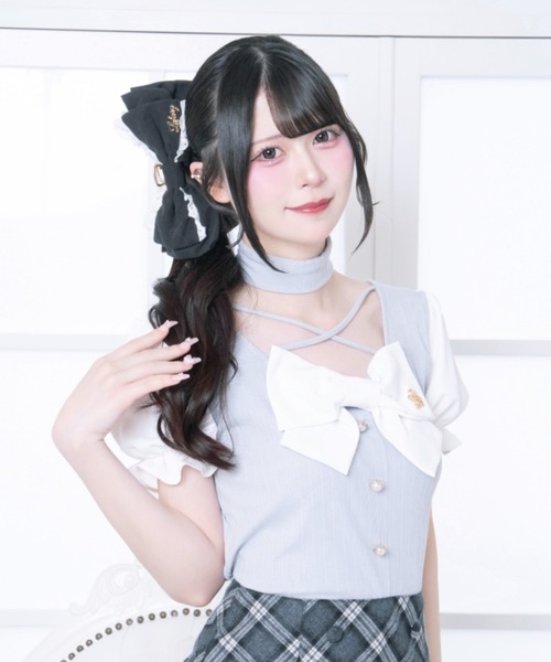 LAFARY(ラファリー)の「コットンレースリボンバンスクリップ(バレッタ/ヘアクリップ・レディース・ピンクベージュ/アイボリー/ブラック・FREE)」の9枚目の写真