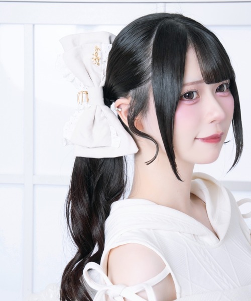 LAFARY(ラファリー)の「コットンレースリボンバンスクリップ(バレッタ/ヘアクリップ・レディース・ピンクベージュ/アイボリー/ブラック・FREE)」の14枚目の写真