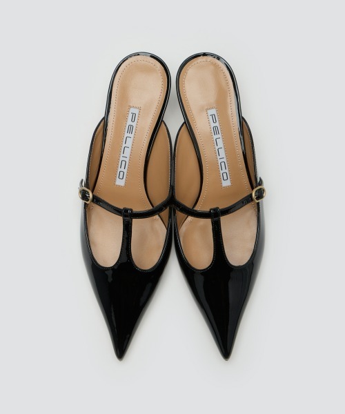 CUORE Tストラップ パンプス 3.5cm BLACK（パンプス）｜PELLICO