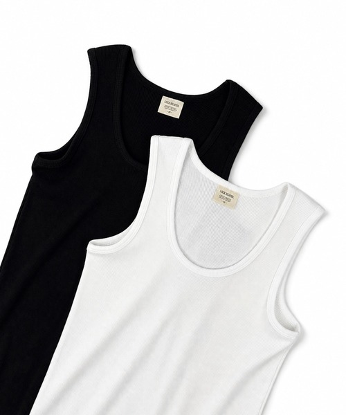 Starting Over(スターティングオーバー)の「Washed Cotton Rib Tank Top/ウォッシュド・コットン・リブタンクトップ(タンクトップ・メンズ・ホワイト/ブラック・L/M)」の5枚目の写真