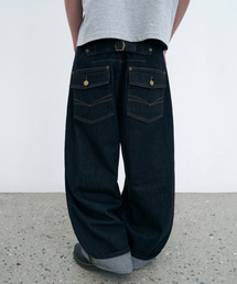URBANSTOFF（アーバンストッフ）の「シンチバックカフデニムパンツ（ダークネイビー）（デニムパンツ）」