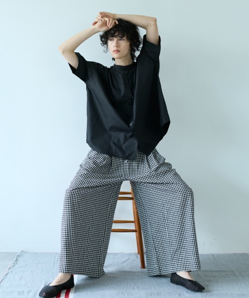 Libra Cue(リブラ キュー)の「ギンガムチェックイージーパンツ(その他パンツ・レディース・ブラック・FREE)」の4枚目の写真