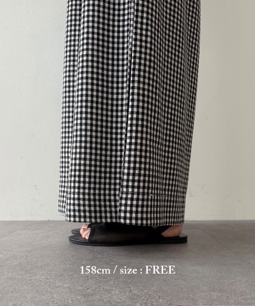 Libra Cue(リブラ キュー)の「ギンガムチェックイージーパンツ(その他パンツ・レディース・ブラック・FREE)」の18枚目の写真