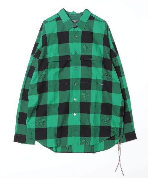 mastermind JAPAN(マスターマインド)の「BLOCK CHECK SHIRT BOXY(シャツ/ブラウス・メンズ・ブルー系その他/グリーン系その他・XL)」の1枚目の写真