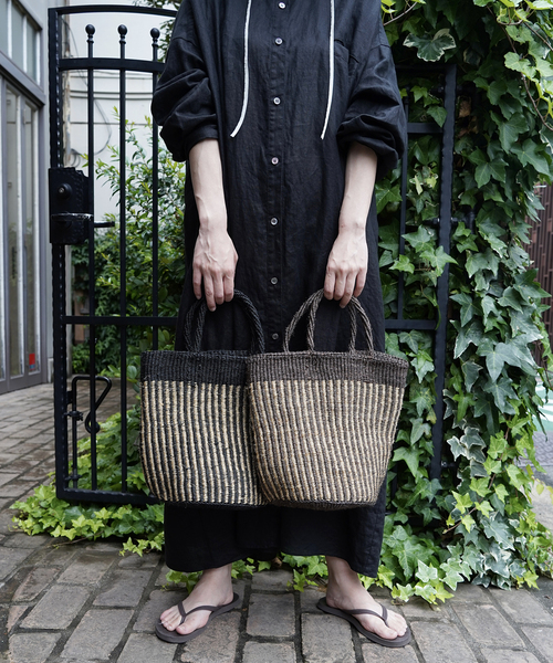 JOURNAL STANDARD LUXE（ジャーナルスタンダード　ラックス）の「【SOIL】STRIPE SISAL BAG（かごバッグ・レディース・ブラック/ブラウン・FREE）」の3枚目の写真