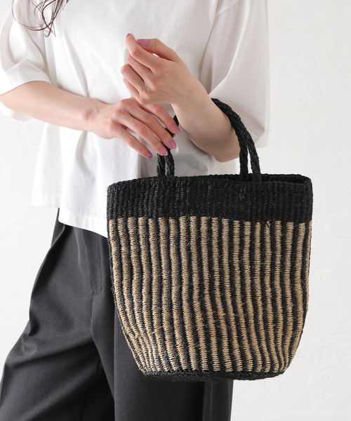 JOURNAL STANDARD LUXE（ジャーナルスタンダード　ラックス）の「【SOIL】STRIPE SISAL BAG（かごバッグ・レディース・ブラック/ブラウン・FREE）」の14枚目の写真