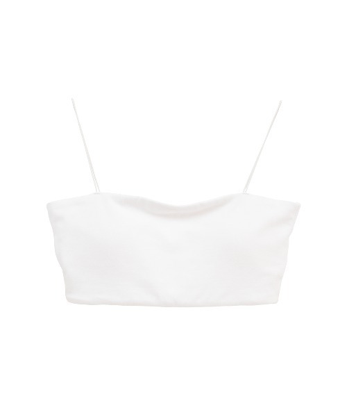 CLANE（クラネ）の「THIN CORD BANDEAU BRA TOPS（キャミソール・レディース・ホワイト/ブラック・2/1）」の8枚目の写真