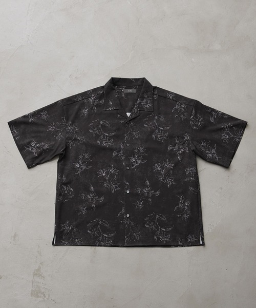 CLEL】2Way Multi Pattern Drape Short Sleeve Shirt/2way 花柄