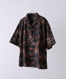 CLEL(�N���C��)�́yCLEL�z2Way Multi Pattern Drape Short Sleeve Shirt/2way �ԕ� �A�u�X�g���N�g���h���[�v�����V���c(�V���c/�u���E�X)