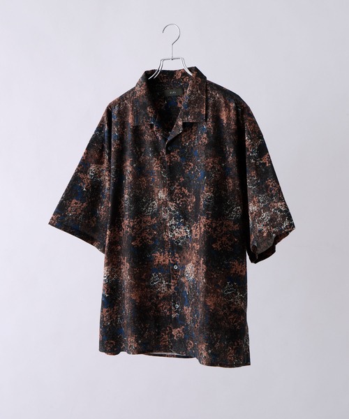 CLEL】2Way Multi Pattern Drape Short Sleeve Shirt/2way 花柄