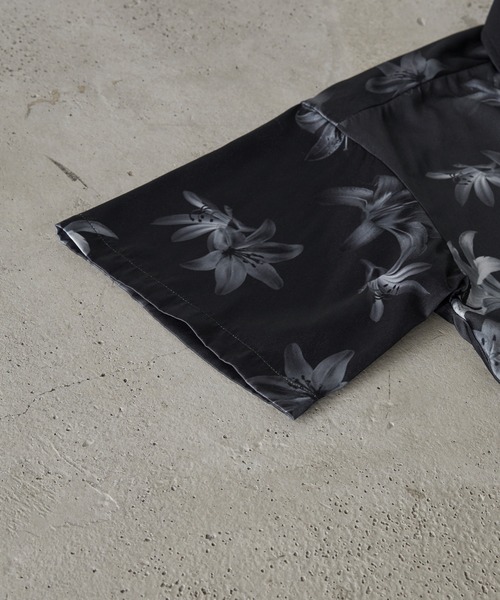 CLEL(クレイル)の「【CLEL】2Way Multi Pattern Drape Short Sleeve Shirt/2way 花柄 アブストラクト柄ドレープ半袖シャツ(シャツ/ブラウス・メンズ・グレー系3/ブラウン系1/グレー系1/ブラック系2/ブラック系1・XS/S/L/M)」の12枚目の写真