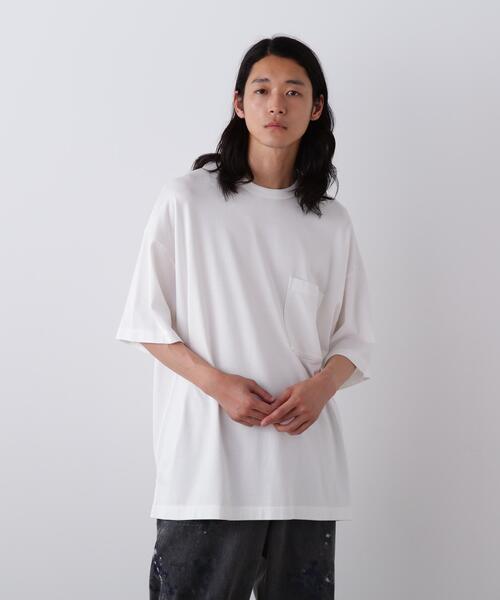 YLEVE(イレーヴ)の「YLEVE / TETRON COTTON SLUB YARN JERSEY POCKET T-SHIRT(Tシャツ/カットソー・メンズ・グレー/ブルー/ホワイト・4/5)」の2枚目の写真