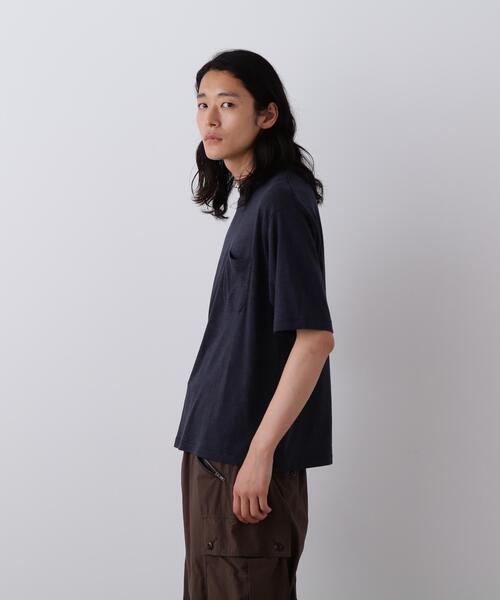 YLEVE(イレーヴ)の「YLEVE / TETRON COTTON SLUB YARN JERSEY POCKET T-SHIRT(Tシャツ/カットソー・メンズ・グレー/ブルー/ホワイト・4/5)」の7枚目の写真