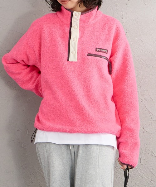 Columbia（コロンビア）の「【WEB先行予約】[Columbia/コロンビア] ヘルベディア Ⅱクロップドハーフスナップフリース(WEB限定)（その他アウター・レディース・ピンク/ブラック/ベージュ・L/M）」の3枚目の写真