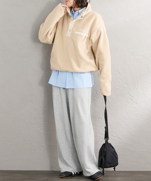 Columbia（コロンビア）の「【WEB先行予約】[Columbia/コロンビア] ヘルベディア Ⅱクロップドハーフスナップフリース(WEB限定)（その他アウター・レディース・ピンク/ブラック/ベージュ・L/M）」の6枚目の写真