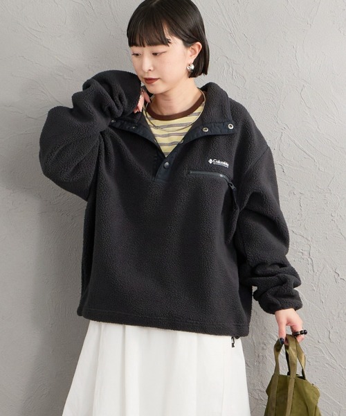 Columbia（コロンビア）の「【WEB先行予約】[Columbia/コロンビア] ヘルベディア Ⅱクロップドハーフスナップフリース(WEB限定)（その他アウター・レディース・ピンク/ブラック/ベージュ・L/M）」の8枚目の写真